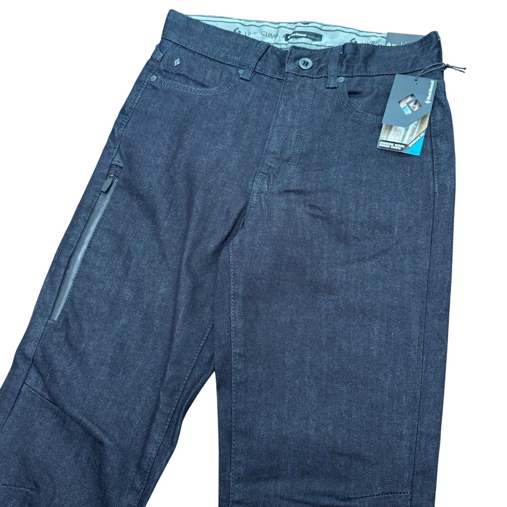 Black Diamond Mission Wool Denim Pants Mens 28x32‎ Black Technical Climbing New